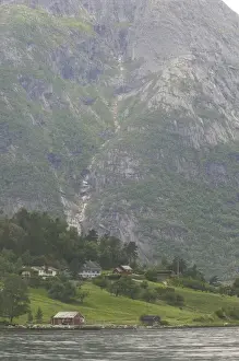 Mountainside Prints: the magnificant Eidfjord valley church nesteld in the Hardanger Fjord