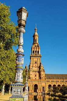 Town Square Prints: Main building in Plaza de Espana, Seville, Andalusia, Spain