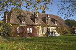 The main farm house on the property in traditional Dordogne style. Ferme de Biorne duck