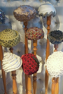 Retro Prints: Malaga, Spain. Collection of vintage hats. (Editorial Use Only)