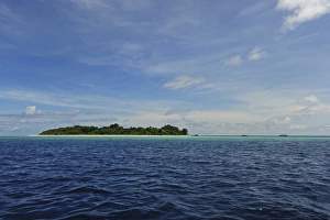 Images Dated 8th June 2010: Malaysia, Borneo, Semporna Archipelago, Sipadan, view of the island from the boat