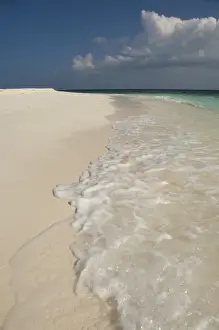 Beach Front Prints: Maldives, North Male Atoll. White sand beaches on the island of Kuda Bandos
