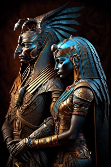 Couple Prints: Male and female ancient Egyptian gods