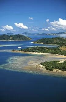 Malolo Island, Mamanuca Island Group, - aerial