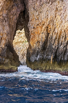 Malta Prints: Malta, Blue Grotto. Blue waters of the Mediterranean seen from a tour boat