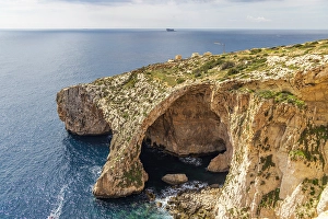 Malta Prints: Malta. The Blue Grotto, seen from above