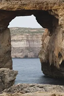 Images Dated 30th March 2010: Malta, Gozo Island, Dwejra, Azure Window Arch on Dwejra Bay