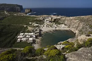 Gozo Prints: Malta, Gozo Island, Dwejra, elevated view of the Inland Sea
