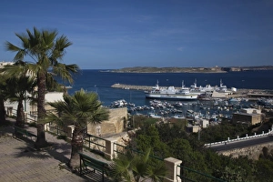 Malta, Gozo Island, Mgarr, harbor view with ferry port