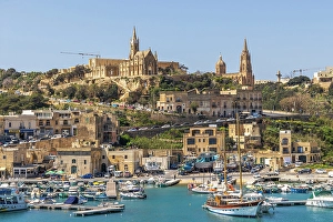 Prints of Malta, Gozo Island, town of Mgarr from the harbor Images Dated 2024 December: Malta, Gozo Island, town of Mgarr from the harbor