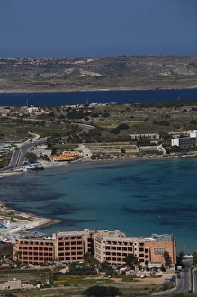 Images Dated 29th March 2010: Malta, Northwest Malta, Mellieha, Mellieha Bay view