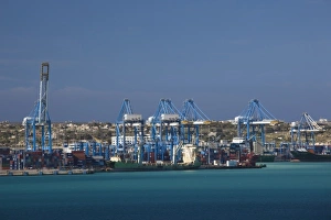 Marsaxlokk Prints: Malta, Southeast, Marsaxlokk, Malta Freeport, Marsaxlokk Bay