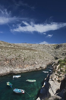 Images Dated 28th March 2010: Malta, Southeast, Wied iz-Zurrieq, harbor inlet by the Blue Grotto