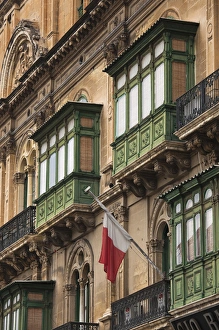 Malta Prints: Malta, Valletta, building detail, Trip il-Repubblika street