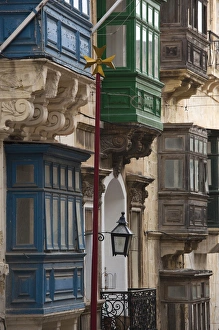 Malta Prints: Malta, Valletta, building detail with Maltese Cross