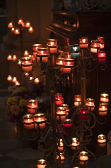 Votive Prints: Malta, Valletta, Floriana, Church of St. Publius, votive candles