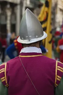 Parade Prints: Malta, Valletta, In Guardia military re-enactors in 15th century uniforms