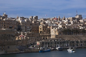 Images Dated 27th March 2010: Malta, Valletta, Senglea, L-Isla, view of Valletta from The Vedette lookout