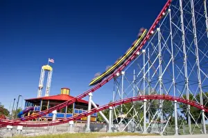 Recreation Prints: The Mamba roller coaster in motion at Worlds of Fun in Kansas City, Missouri