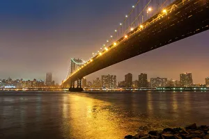 New York City Prints: Manhattan Bridge at night