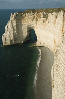 Manneporte arch and chalk cliffs, Etretat, Normandy, FRANCE