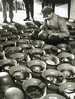 Industry Prints: Manufacture of the German army helmets during World War II (1939-1945)