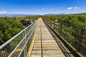 The Manuherikia River bridge on the Otago Central Rail Trail, Otago, South Island
