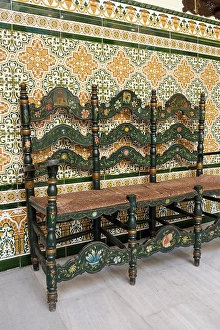 Woven Prints: Marbella, Spain. Hand crafted Spanish painted chair