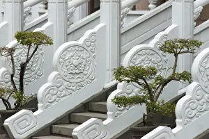 Confucius Prints: Marble railings in Confucius Temple, Taichung, Taiwan