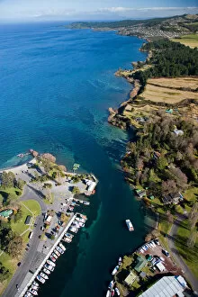 Marina at Source of Waikato River, by Lake Taupo, Taupo, North island, New Zealand