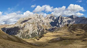Val Di Fassa Prints: Marmolada seen from Pas de San Nicolo, left Gran Vernel, right Ombreta