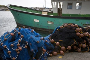 Images Dated 10th February 2007: MARTINIQUE. French Antilles. West Indies. Fishing nets & boat at small town of Case-Pilote