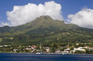 Windward Island Prints: Martinique, French Antilles, West Indies, St. Pierre. Montagne Pelee (Mt. Pelee)