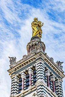 Steeple Prints: Mary and Jesus Statue, Notre Dame de la Garde Catholic Church