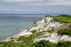 Aquinnah Prints: Massachusetts, Marthas Vineyard, Aquinnah. Coastal view of the colorful cliffs