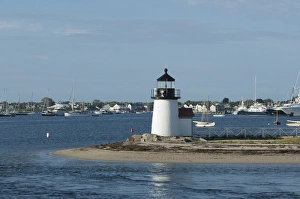 Nantucket Prints: Massachusetts, Nantucket. Nantucket harbor, Brants Point Lighthouse