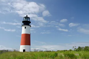 Nantucket Prints: Massachusetts, Nantucket. Sankaty Head, Sankaty lighthouse, est. 1850