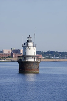Images Dated 6th July 2012: Massachusetts, New Bedford. Butler Flats Light, spark plug style lighthouse at New