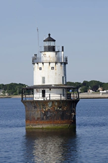 Images Dated 6th July 2012: Massachusetts, New Bedford. Butler Flats Light, spark plug style lighthouse at New