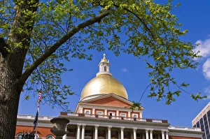 The Massachusetts State House on the Freedom Trail, Boston, Massachusetts USA