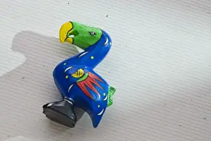 Mauritius Prints: Mauritius, Port Louis, miniature wooden Dodo bird toy