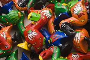 Mauritius, Port Louis, miniature wooden Dodo bird toys