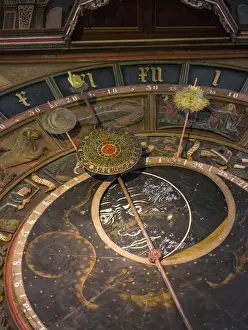 Germany Prints: The medieval astronomic clock, the only one of its kind in good working condition