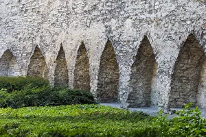 Baltic Prints: Medieval city wall in the old town, Tallinn, Estonia