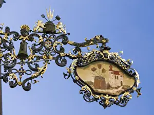 Small Town Prints: The medieval old town. Bruneck - Brunico in the Puster Valley - Pusteria in South