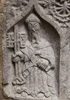 Stone Carving Prints: Medieval stone carving at Jerpoint Abbey in Kilkenny, Ireland