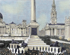Labor Prints: Meeting of workers unemployed in Trafalgar Square