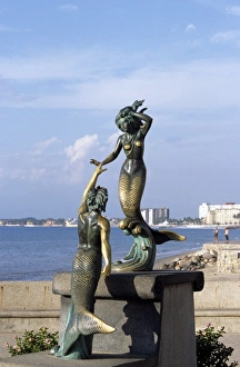 Puerto Vallarta Prints: Mermiad statue Puerto Vallarta, Mexico