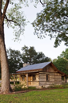 Historic Preservation Prints: Merriman Cabin historic structure from 1846 in San Marcos, Texas