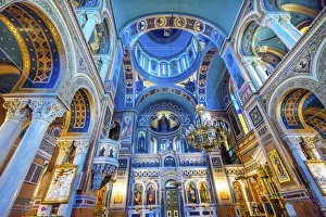 Cityscape Prints: Metropolitan Basilica Dome Cathedral, Athens, Greece